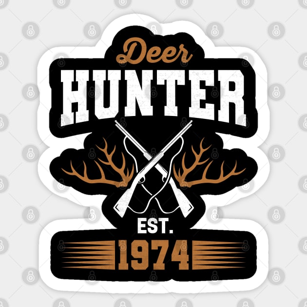 Gifts for 47 Year Old Deer Hunter 1974 Hunting 47th Birthday Gift Ideas Sticker by uglygiftideas